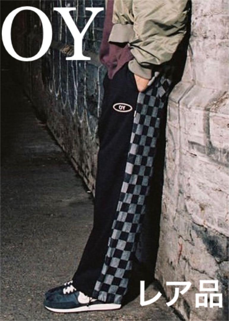 【OY】スウェット パンツ OVER CHECK LOGO PANTS 古着