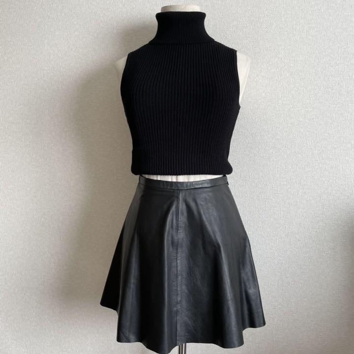 【BCBGMAXAZRIA】ビーシービージーマックスアズリア レザースカート