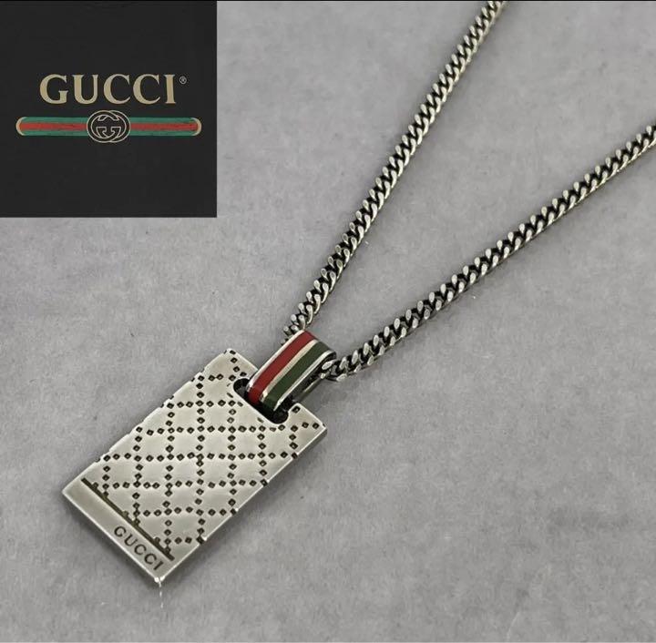 GUCCI グッチ ネックレス ディアマンテ シェリー プレート 喜平