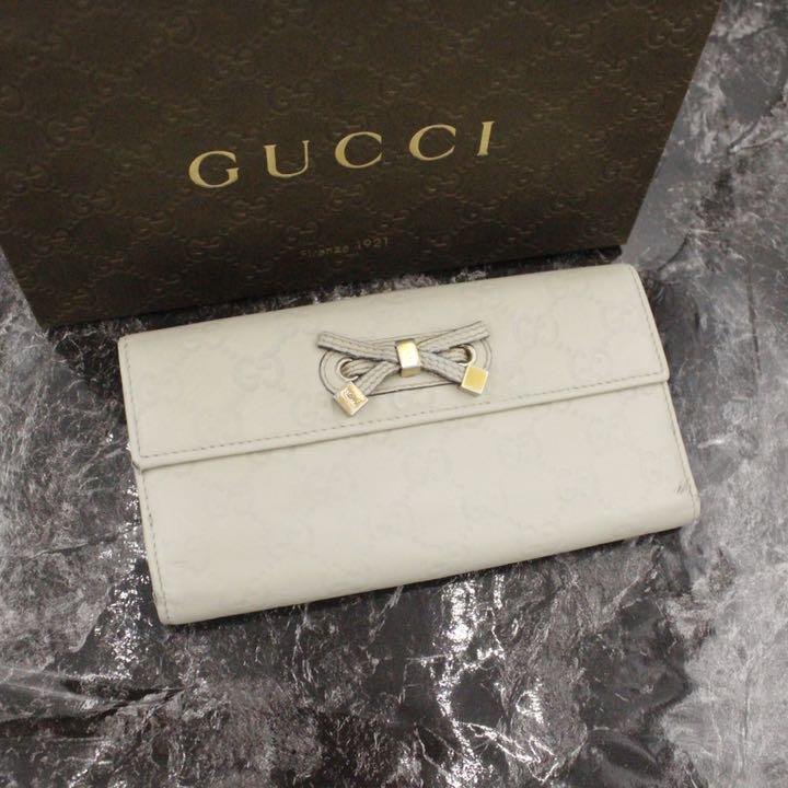 ✨️美品✨️ GUCCI 長財布 フラップ リボン GG柄 ハイブラ 高級 可愛い