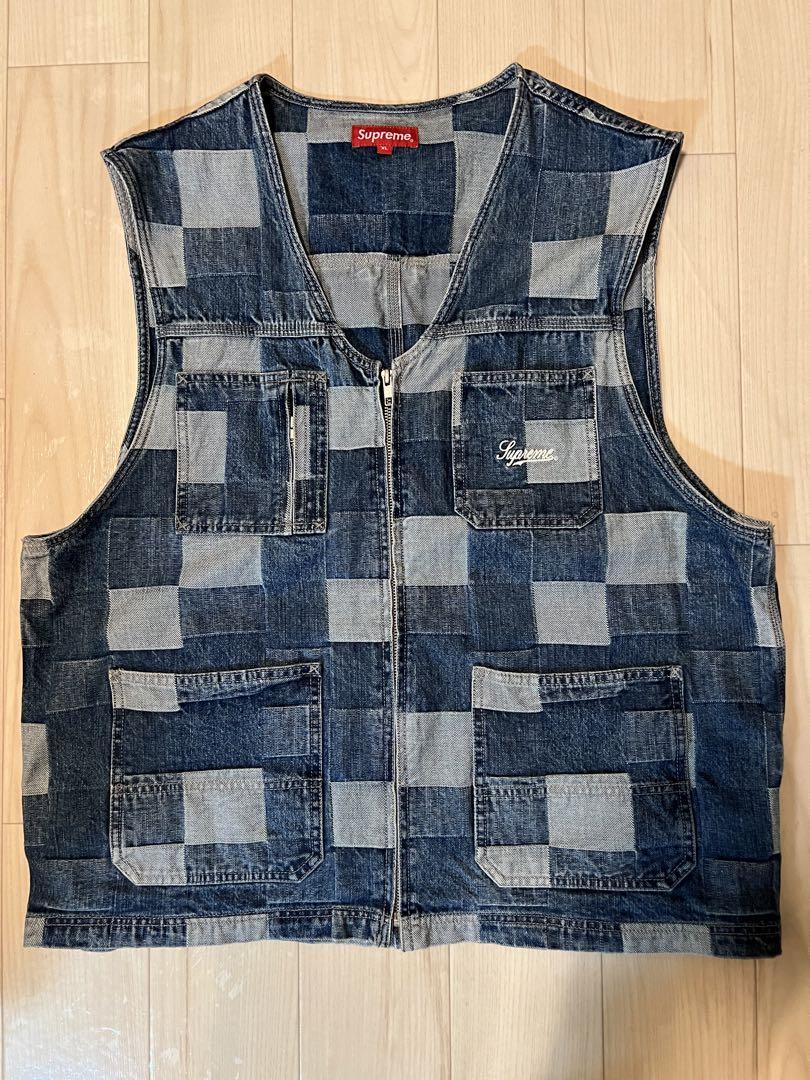 supreme patched denim vest XL