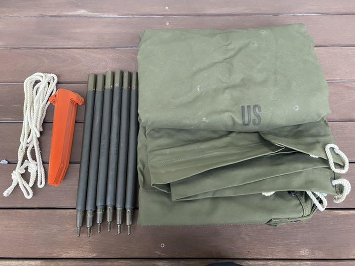 軍幕　USパップ　ファスナー加工済み　美品　ブッシュクラフト