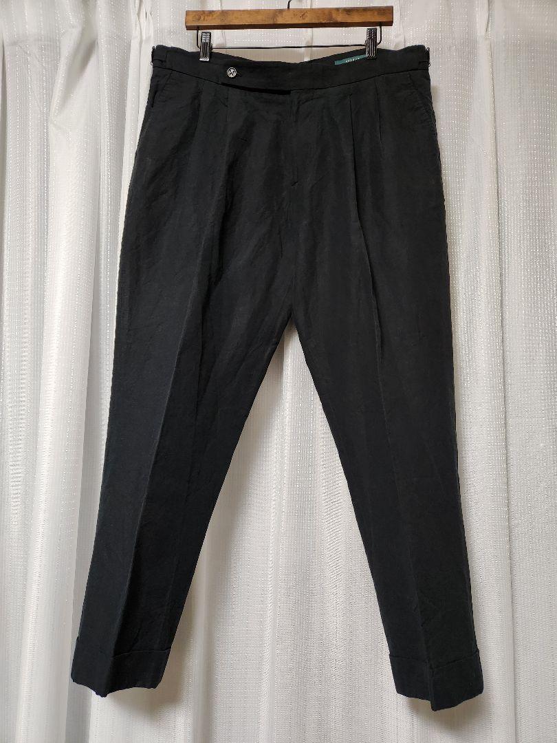 【美品】ベルウィッチ　SCOTCH　コットンリネン　シャンブレー　黒　52　春夏