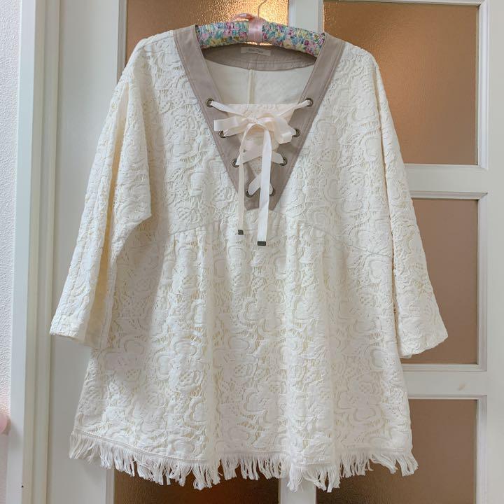 定価約2万円 未使用 ローズティアラ 総レース チュニック 42