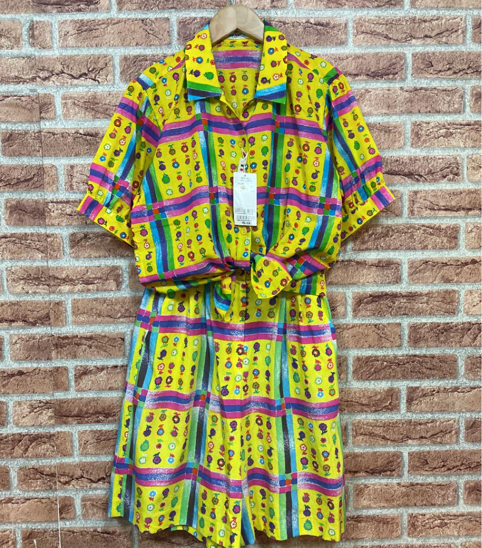 パリス PARIS 新品 花柄セットアップ シャツ&ハーフパンツ